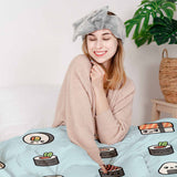 Therapiedecken Bettwäschen Set Hellblau mit Sushi