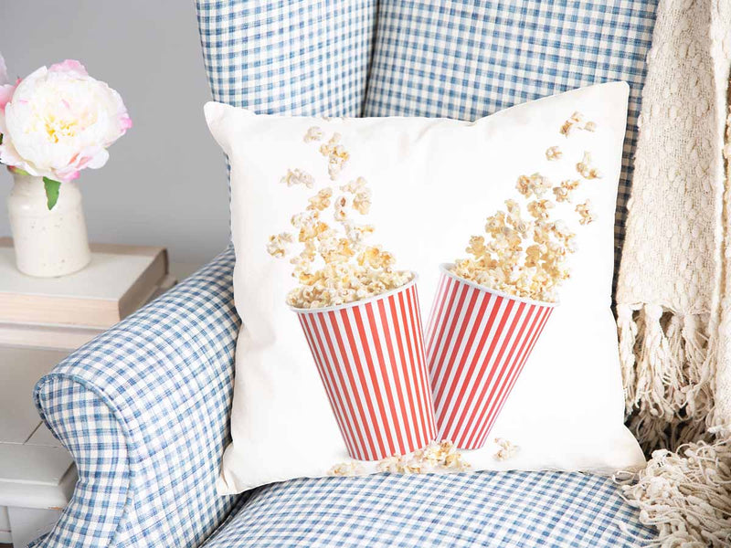 Gesundheitskissen Weiß mit Popcorn