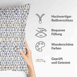 Gesundheitskissen Weiß mit zarten blauen Formen