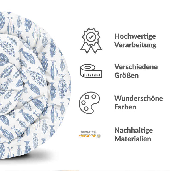 Therapiedecken Bettwäschen Set blaue Fische