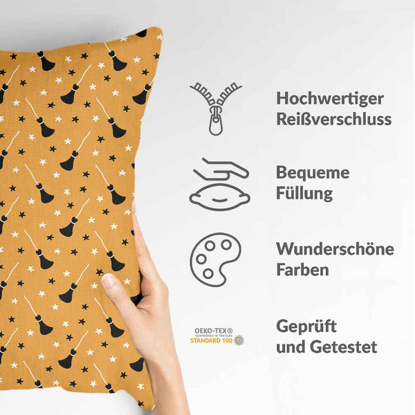 Gesundheitskissen Orange mit Potter's Besen