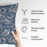 Gesundheitskissen Blau mit Muscheln
