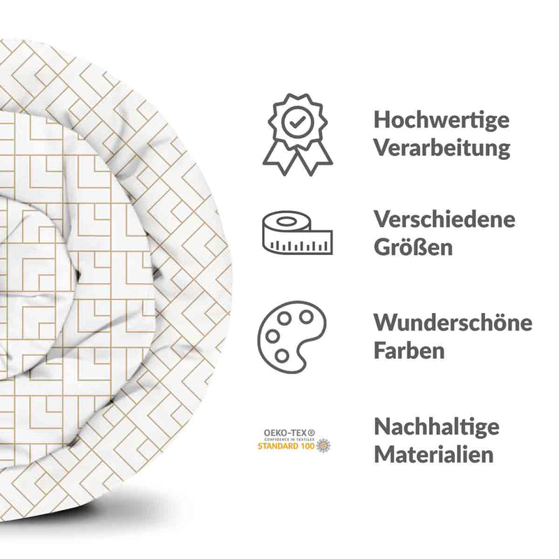 Therapiedecken Bettwäschen Set mit goldenem Streifenmuster