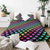 Therapiedecken Bettwäschen Set bunte Herzen
