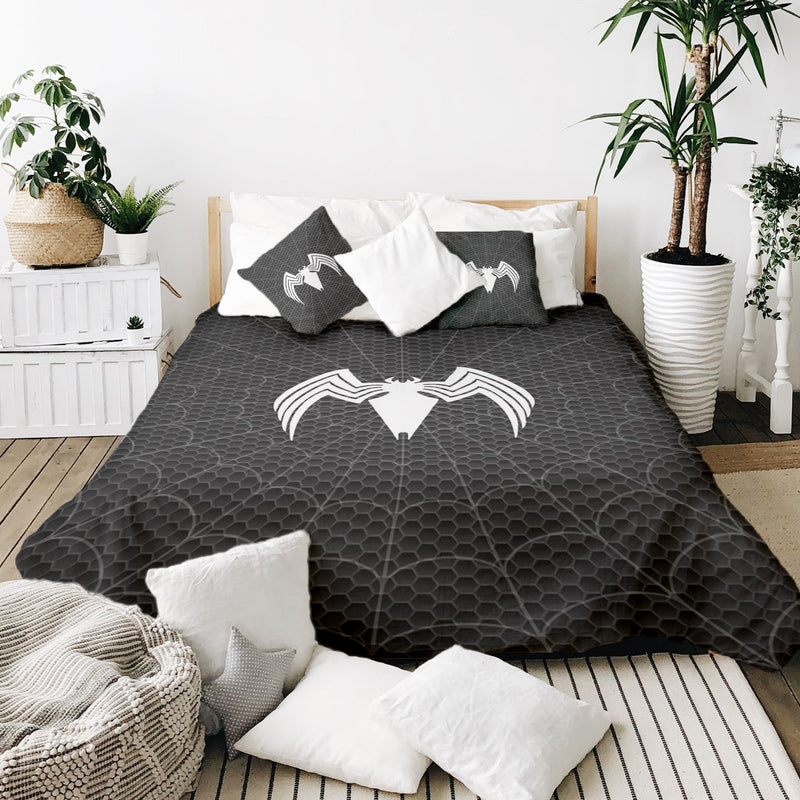 Therapiedecken Bettwäschen Set Schwarz mit Spinne