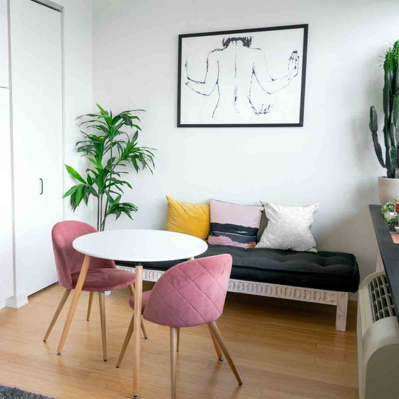 Gesundheitskissen Weiß mit geometrischen Herzen