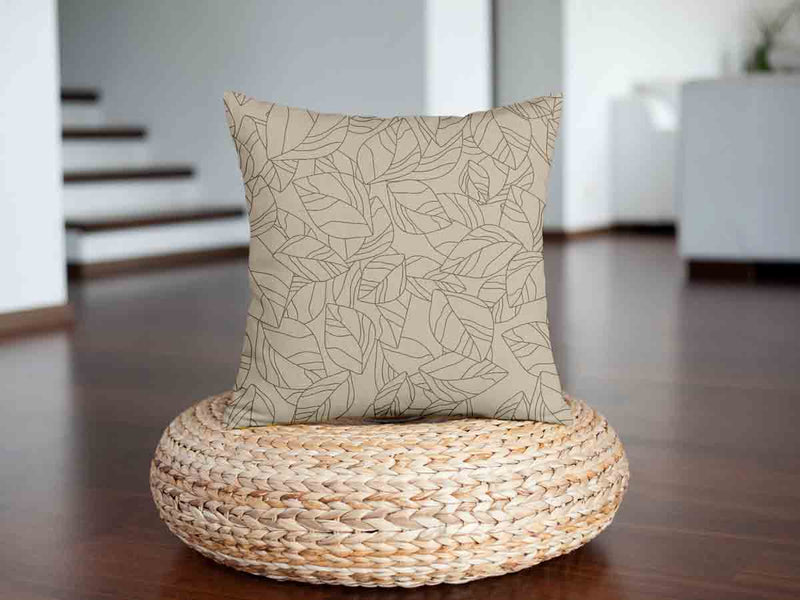 Gesundheitskissen Beige mit Blattform Schwarz